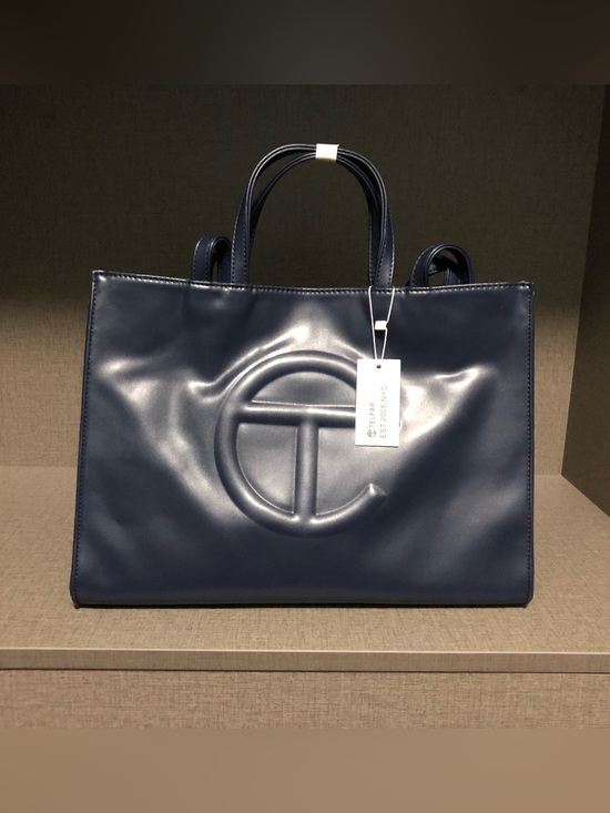 J. Crew Handbags - NWT Telfar Medium Shopping Bag Shoulder Navy Tablet Handbag Tote M